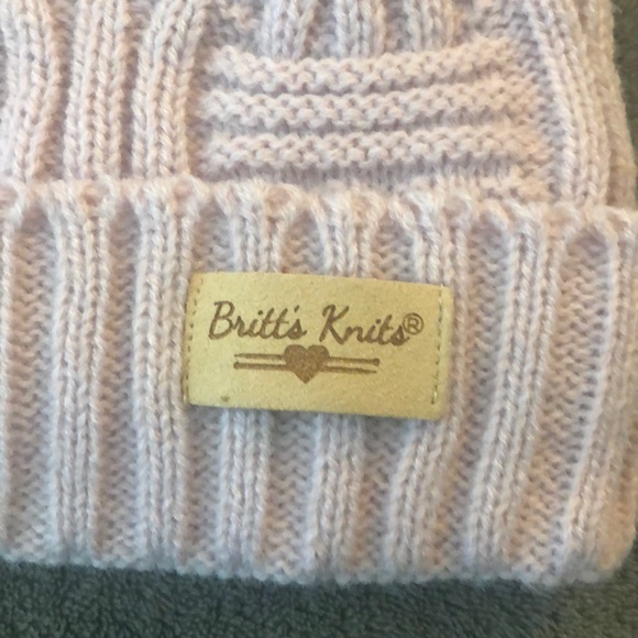 Pink Beanie with Pom & Blue Gloves - Picture 5 of 6